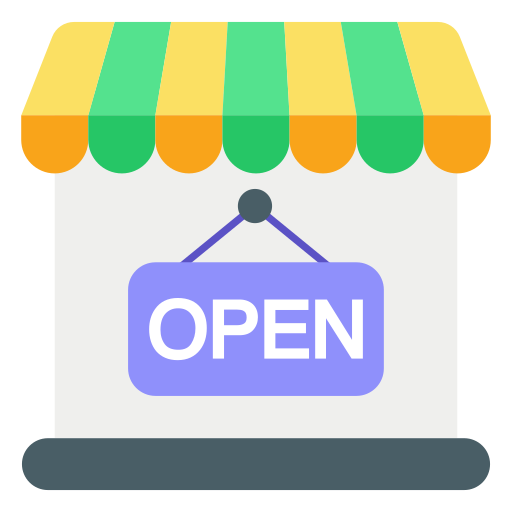 tienda abierta icono gratis