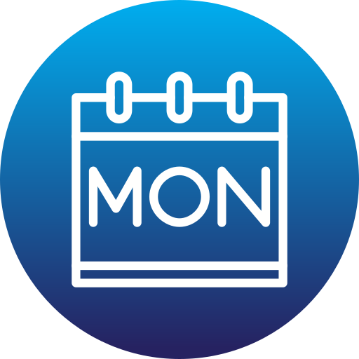 Monday - Free time and date icons