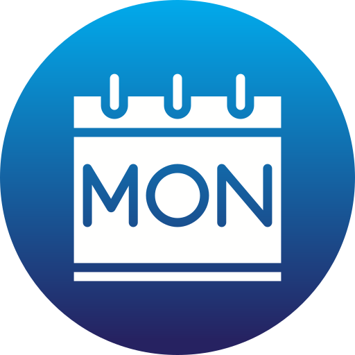 Monday - Free time and date icons