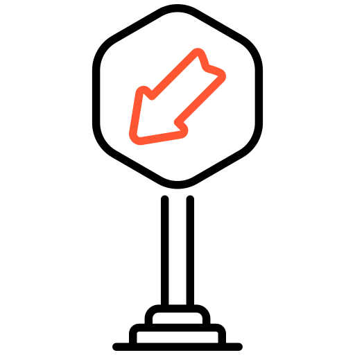 Down left arrow free icon