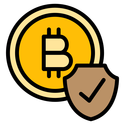 seguridad de bitcoins icono gratis