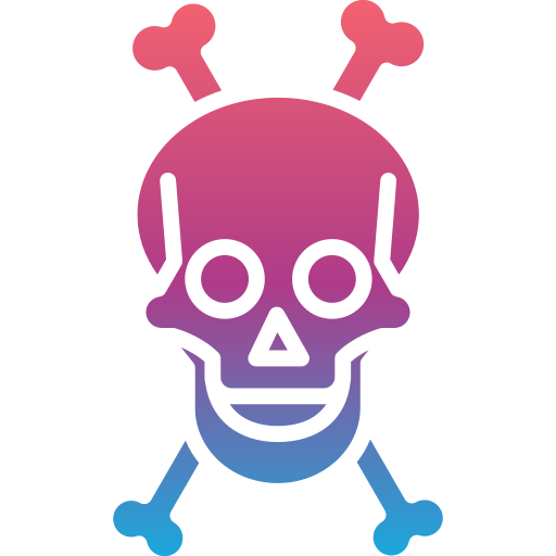 calavera y huesos icono gratis