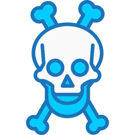 calavera y huesos icono gratis