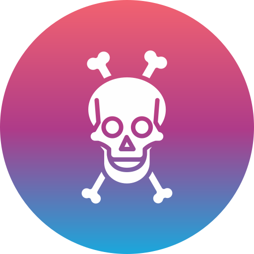 calavera y huesos icono gratis