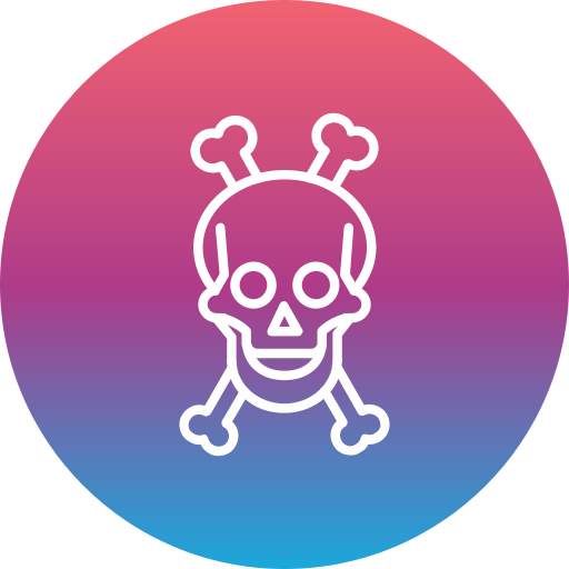 calavera y huesos icono gratis