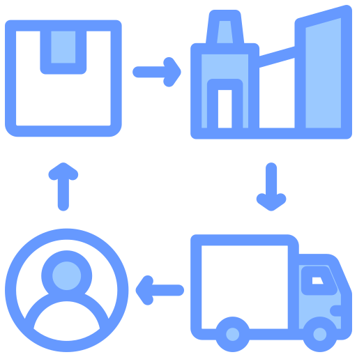 cadena de suministro icono gratis