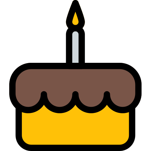 Birthday Cake with candle icon, simple vector illustration - Stock Image -  Everypixel