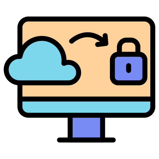 seguridad en la nube icono gratis