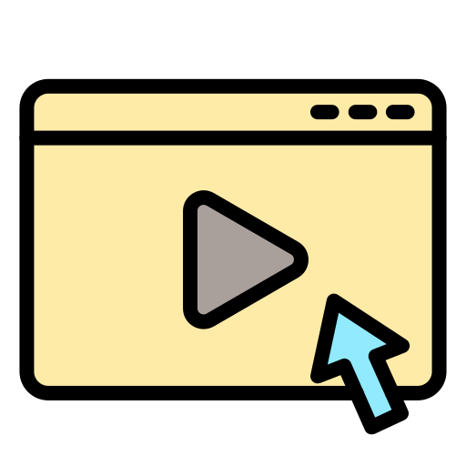 aprendizaje en vídeo icono gratis