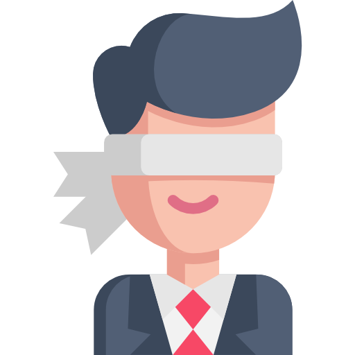 Premium Vector  One person blindfolded and controlling the other person  outline simple vector illustration