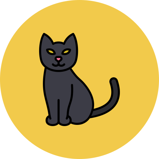 gato negro icono gratis