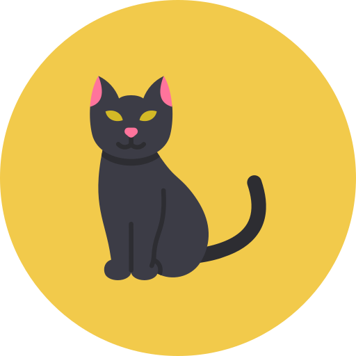 gato negro icono gratis