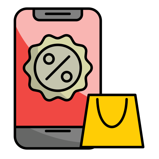 descuento en línea icono gratis