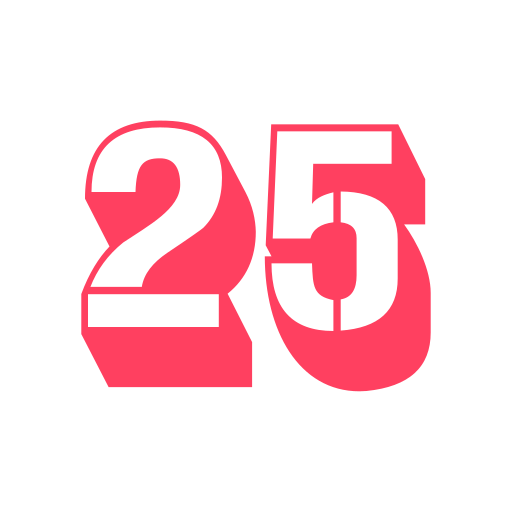 número 25 grátis ícone