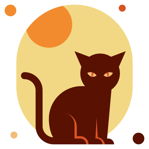 gato negro icono gratis