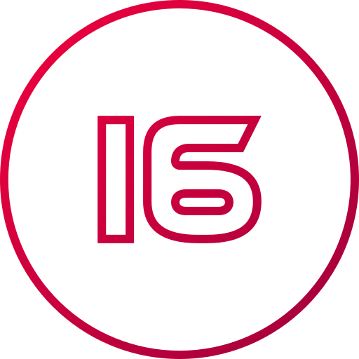 Number 16 free icon Number 16 free icon