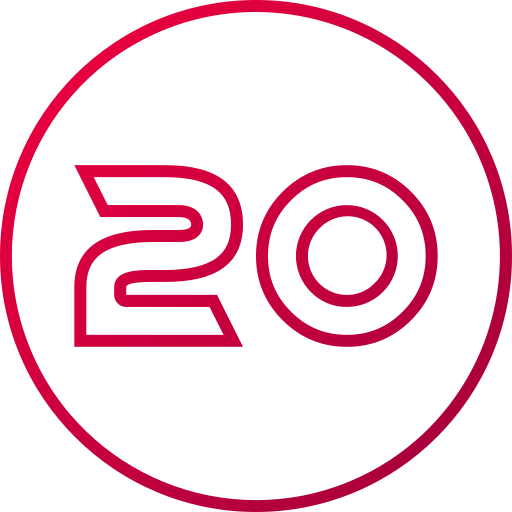 Number 20 free icon Number 20 free icon