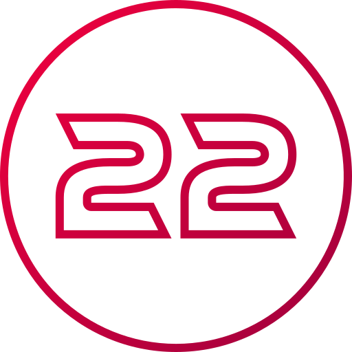 número 22 grátis ícone