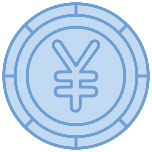 moneda yen icono gratis