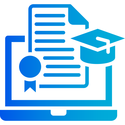 certificado en línea icono gratis
