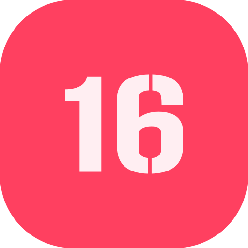 número 16 icono gratis