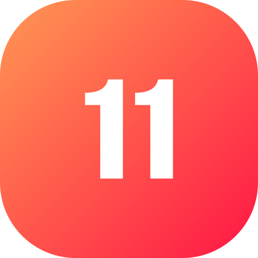 número 11 icono gratis