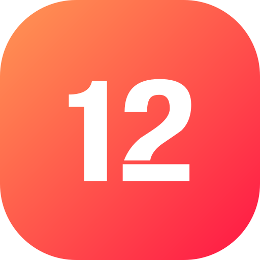 numero 12 icono gratis