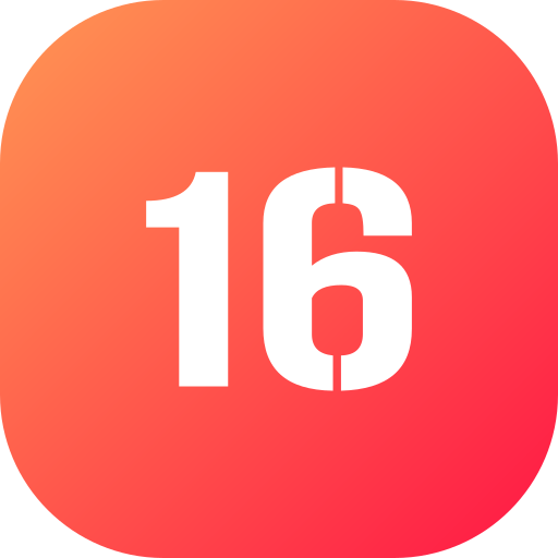 número 16 icono gratis