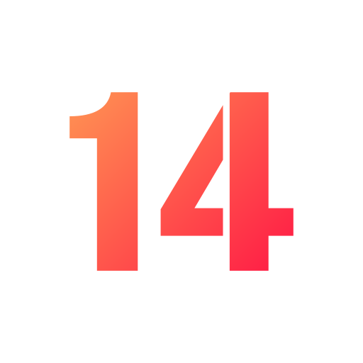 número 14 icono gratis