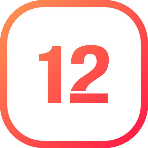 numero 12 icono gratis