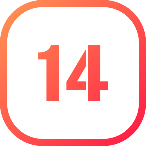 número 14 icono gratis