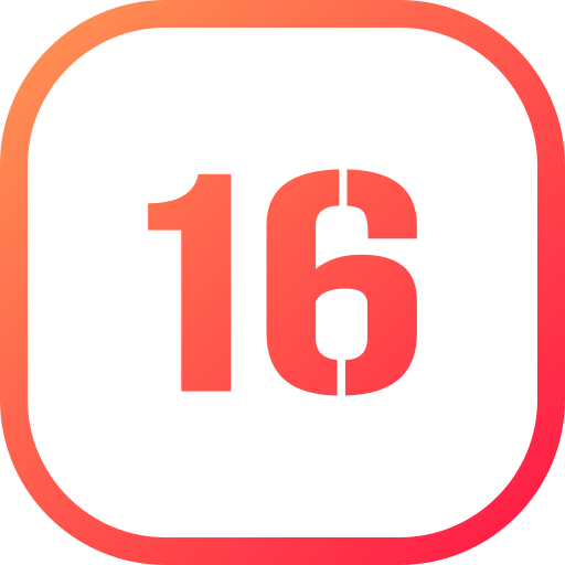 número 16 icono gratis