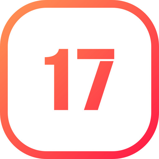 número 17 icono gratis