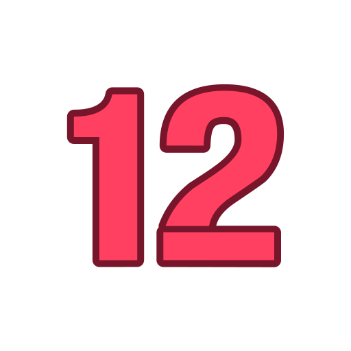 numero 12 icono gratis