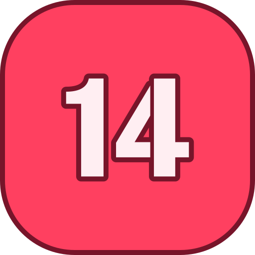 número 14 icono gratis