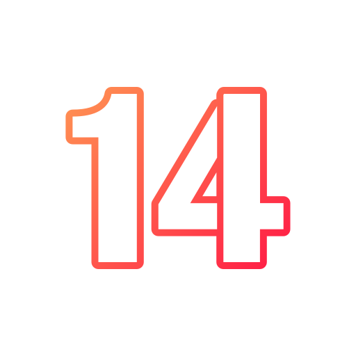 número 14 icono gratis