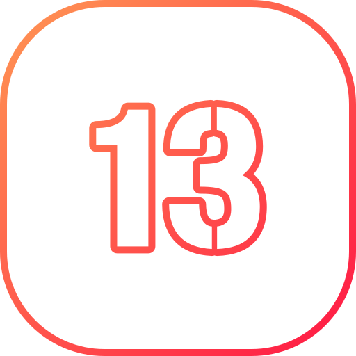 Number 13 free icon Number 13 free icon