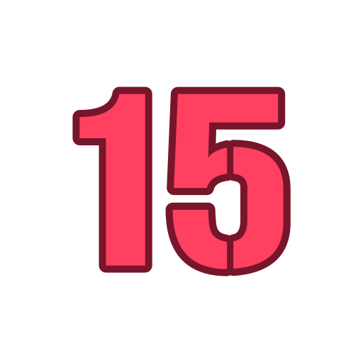 numero 15 icono gratis