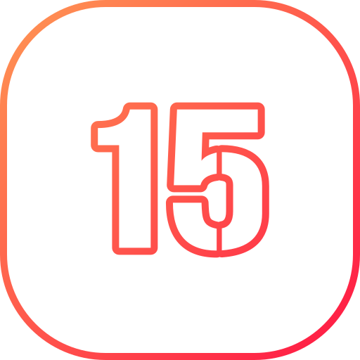 numero 15 icono gratis