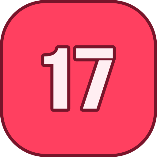 número 17 icono gratis