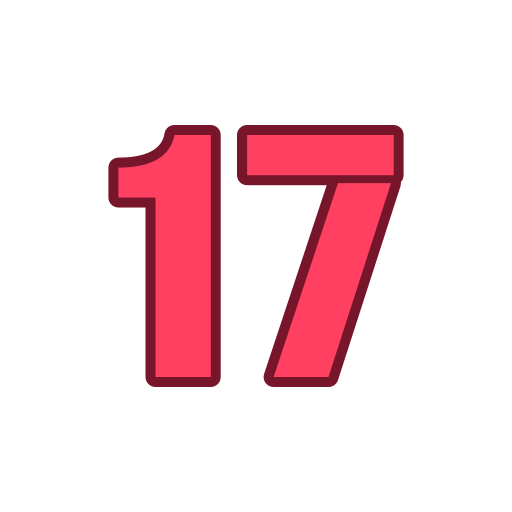 número 17 icono gratis