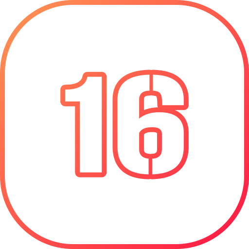 número 16 icono gratis