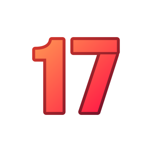 número 17 icono gratis