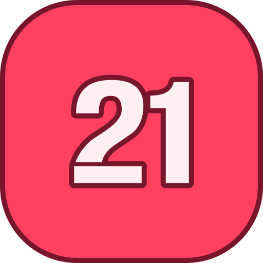 numéro 21 Icône gratuit