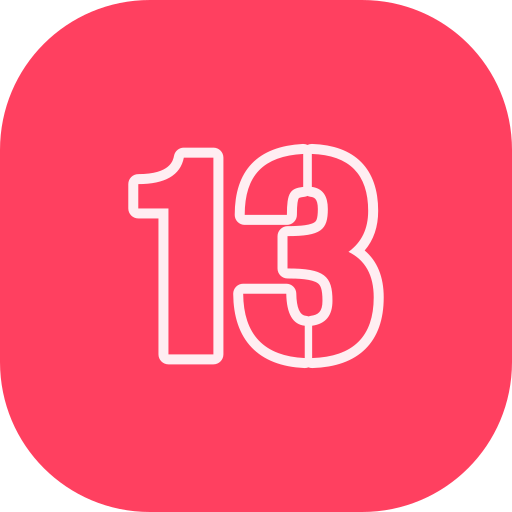 número 13 icono gratis