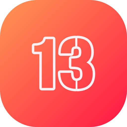 Number 13 free icon Number 13 free icon