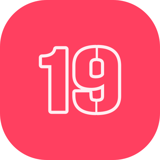 número 19 icono gratis