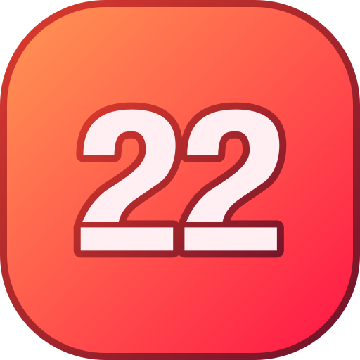 número 22 icono gratis