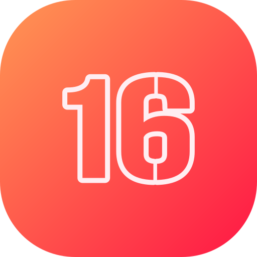 número 16 icono gratis