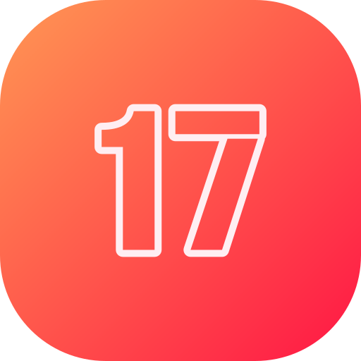 número 17 icono gratis